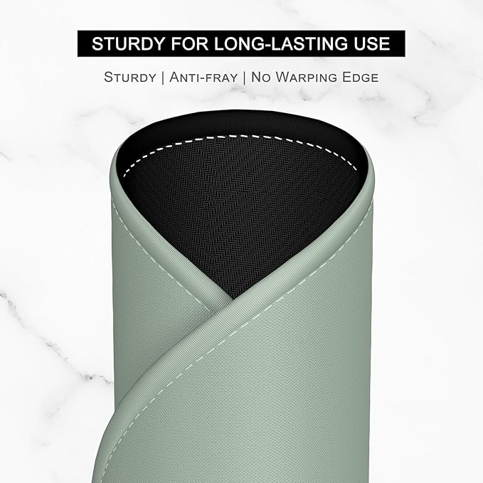 Hsurbtra Mouse Pad, Premium-Textured Small Round Mousepad 8.7 x 8.7 Inch Bean Green, Stitched Edge Anti-Slip Waterproof Rubber Pretty Cute Computer Mat for Office Home Gaming Laptop Men Women Kids