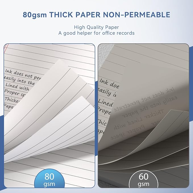 Nichela 24 Pack of Note Pads 5" x 8" Legal Pads 30 Sheets Notepad College Ruled Small Writing Pads Perforated Pages Paper Pads 80GSM Heavyweight Paper Note Pads for Home, Office, or School