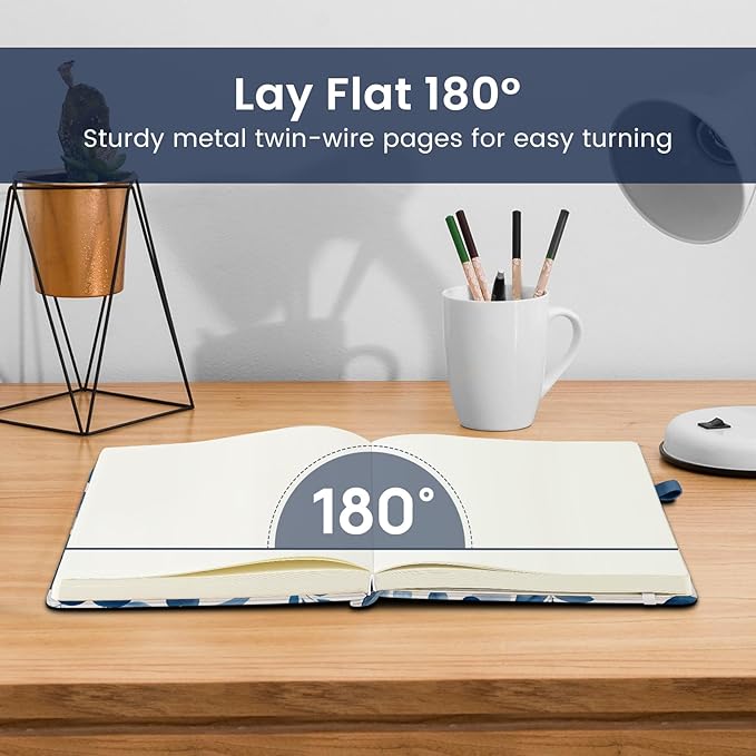 Blank Journal Notebook for Women & Men, Hardcover Leather Journal for Writing, Sketch Book, A5 Plain Paper Notebook for Drawing & Sketching, , Perfect for Office School Home Supplies, Watercolor Petal