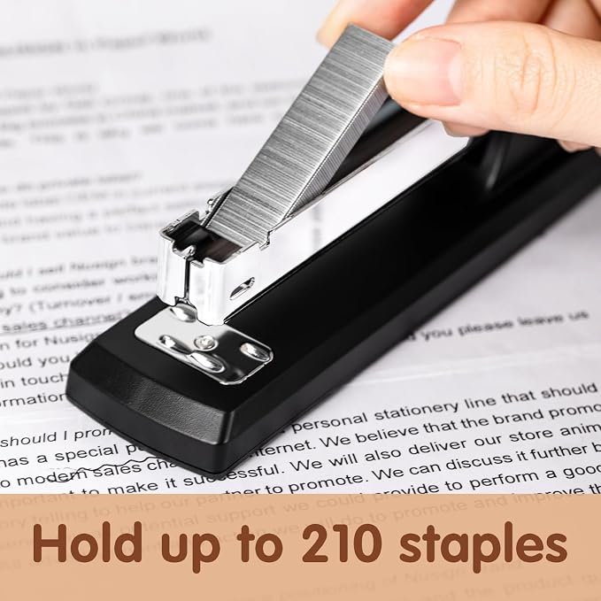 Deli Stapler, 12 Pack Staplers, 12000 Staples and 12 Staple Removers, Black | Staplers for Desk, 25 Sheet Capacity