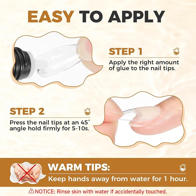 UNA GELLA Super Nail Glue for Press On Nails Quick Drying No Lamp Need | (5ML*2pcs) Acrylic Nails & Nail Tips Press On Nails Glue Drip Use with Opener Long Lasting for DIY Nail Art