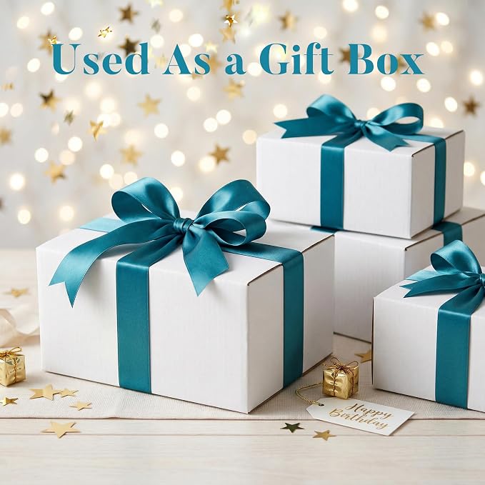 Small Shipping Boxes 8x6x4 Set of 6 | White Corrugated Cardboard, Box for Packaging Small Business Mailing Moving Gifts Wrap, Easy Assemble