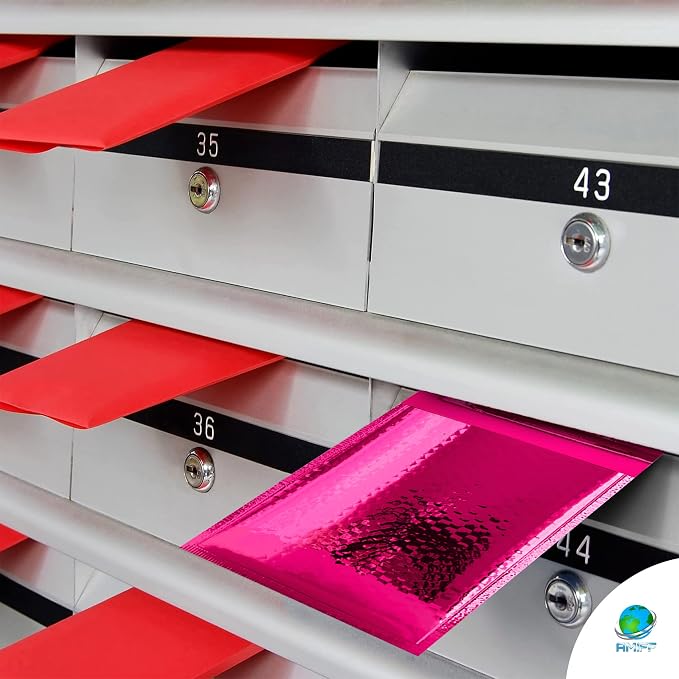 Glamour Metallic Bubble Mailers 8.5 x 11 Inches Hot Pink, 300 Pack Padded Envelopes for Shipping, Mailing, Packaging Protection