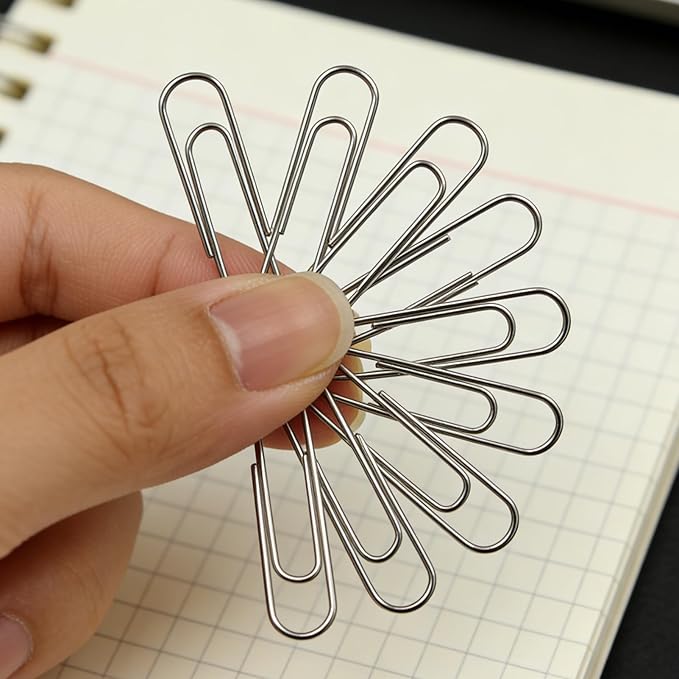 Paper Clips 100 Pcs 1.3 Inch Medium Silver Paperclips, for Office School Daily DIY Paperwork