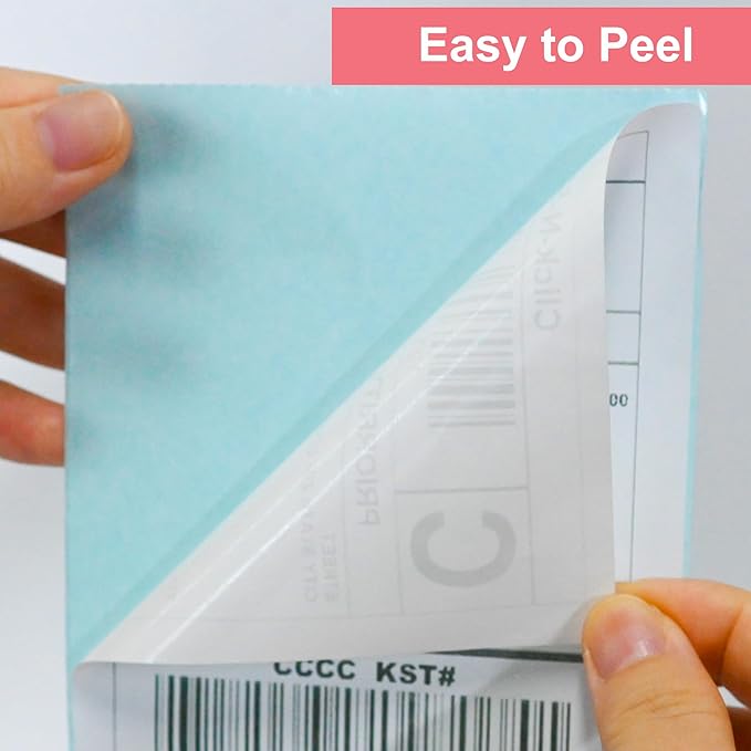 L LIKED 4"x6" Direct Thermal Labels, 1000 PCS White Perforated & Strong Adhesive Shipping Labels, 250 Labels per Roll, for Address Barcode Mailing (4 Rolls) (Pack of 2)