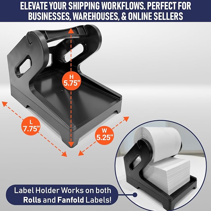 4x6 Thermal Shipping Labels with Roll Holder, 440 Labels/2 Rolls (220 per Roll), Compatible with Rollo, Zebra, Munbyn, iDPRT, Jadens, Nelko, Dymo 4XL & Most Label Printers, Perforated