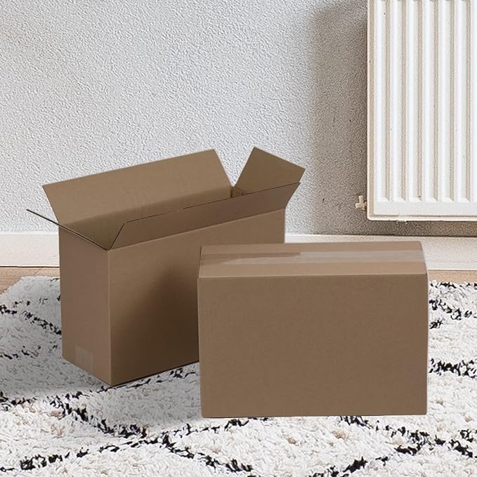 12x8x5 Inches Shipping Boxes, Brown Corrugated Cardboard Boxes for Small Bussiness, 25 Pack
