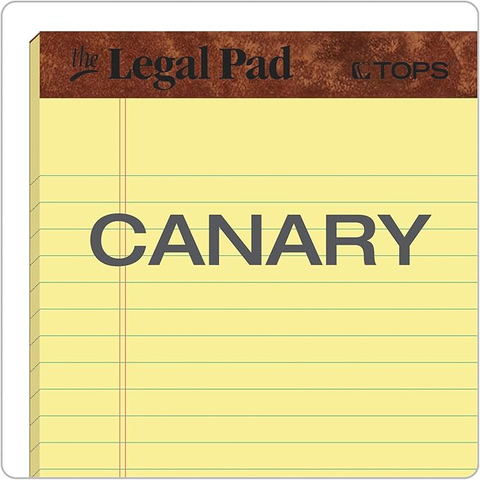 Tops 5 x 8 Legal Pads,The Legal Pad Brand,Narrow Ruled,Yellow Paper,50 Sheets Per Writing Pad,Made in the USA (7501),12 Count (Pack of 12)