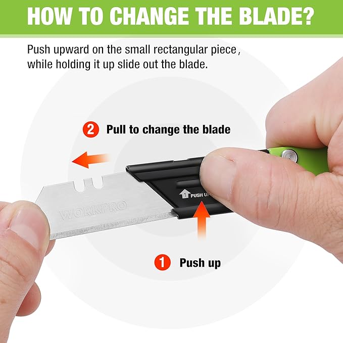 WORKPRO EDC Folding Utility Knife, Mini Box Cutter with Quick Open Axis Lock, Quick Change Blade Razor Knife, Foldable Small Pocket Knife with Belt Clip