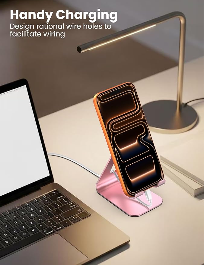 2Pack Phone Stand, Simple Cellphone Holder for Desk, Desk Phone Stand,Pink | Mini, Cute, Under 8" Devices, All Mobile Phones, iPhone 17, Switch OLED, Office Accessories