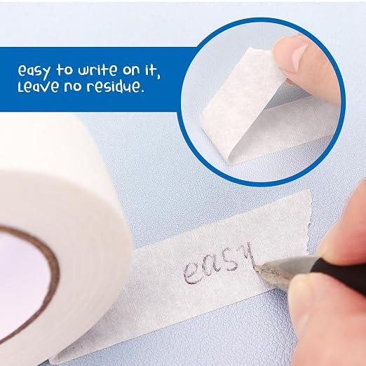 LONGKEY White Masking Tape 8 Rolls, 0.7 Inch x 20 Yards | Premium Quality, Multi-Purpose, Painters Tape for Home, Office & DIY Projects
