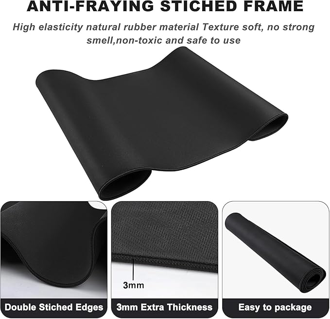 Large Mouse Pad Desk Mat Large Office Desk Pad with Stitched Edges, Gray | 31.5" x 15.7" Mousepad Non-Slip Waterproof Rubber Base PC Laptop Home Office Accessories