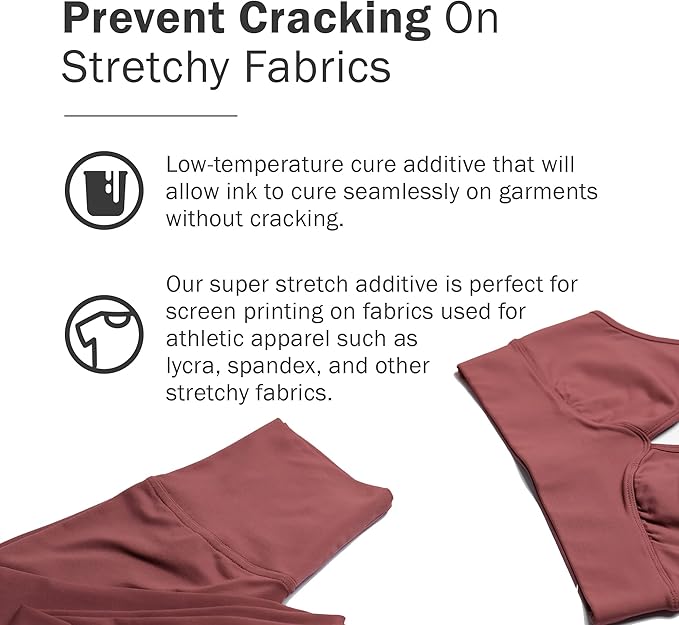 Rapid Cure® Stretch Additive – for Plastisol Ink, Prevents Cracking on Stretch Fabrics – Cures at 270°, Screen Printing Additive for Lycra & Spandex - Screen Print Direct® (8oz, Off White)