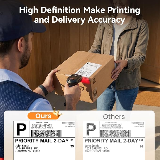 Phomemo AirPrint Touchscreen Thermal Label Printer with Label Holder | PM64Air wireless Wi-Fi shipping label printer for small business, compatible with iOS, Android, Windows, Mac, Amazon, Shopify