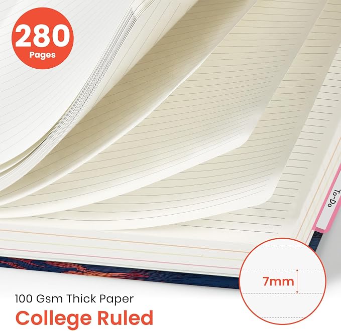 Spiral Notebooks for Work 5 Subject Notebook with Removable Dividers | Aesthetic Hardcover Journal for Women 8.5" x 11" College Ruled 280 Pages Journal for School & Note Taking, Dusk Sentinel
