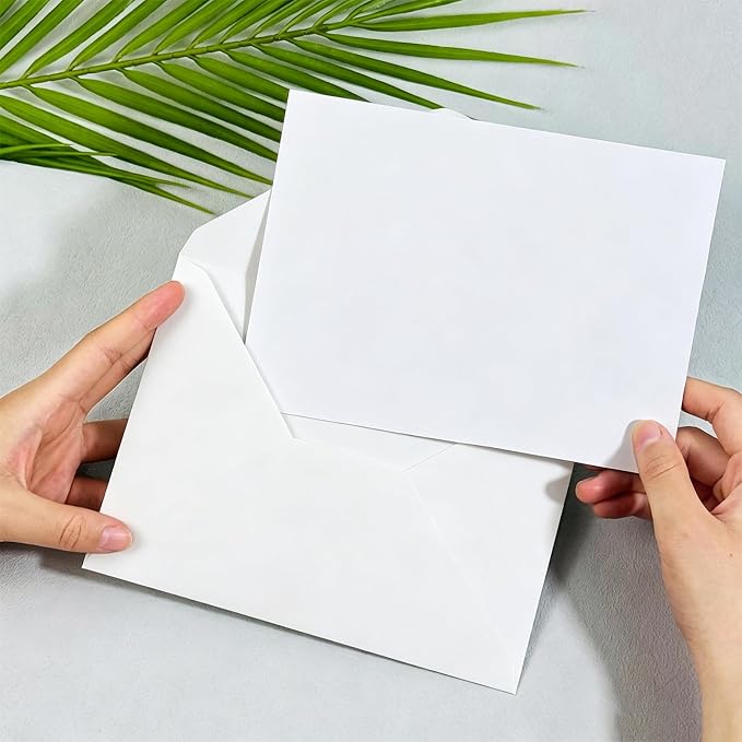 50 PCS White Colorful A7 Envelopes,5x7 Envelopes for Invitations | 5x7 Envelopes with Stickers, V Flap, card envelopes, for Invitations, Wedding Invitation, Birthday, Baby Shower, Graduation