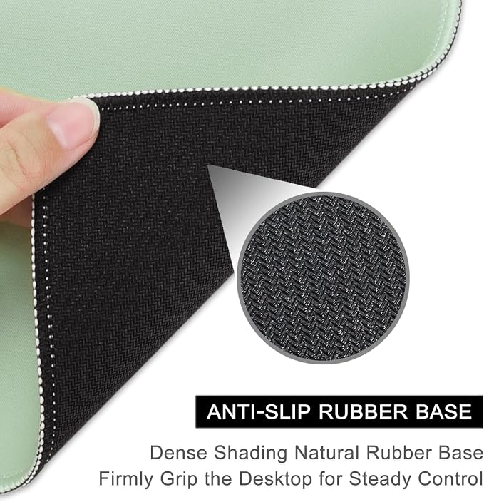 Hsurbtra Mouse Pad, Premium-Textured Square Mousepad 10.2 x 8.3 Inch, Stitched Edge Anti-Slip Waterproof Rubber Pretty Cute Computer Mat for Office Gaming Laptop Women Kids Lake Green