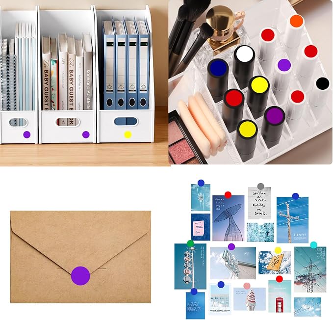 1000 Pcs Purple Round Stickers 1/2 Inch Color Circle Dot Stickers Small Code Labels for Office Shop Yard Sale Home Classroom Marking (Purple)