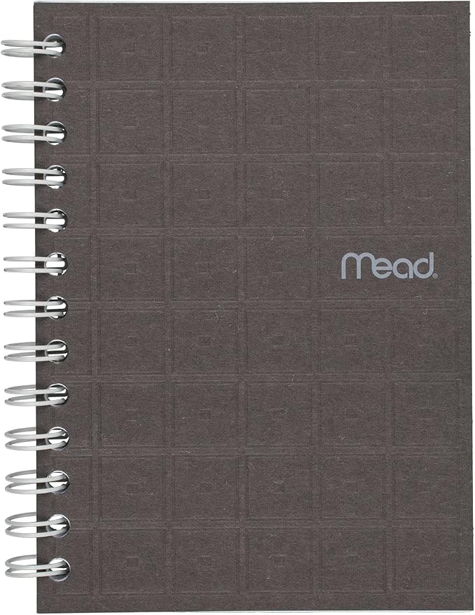 Mead Spiral Notebook, College Ruled Paper, 80 Sheets, 7" x 5", Recycled, Assorted Colors, Color Selected For You, 1 Count (45186)