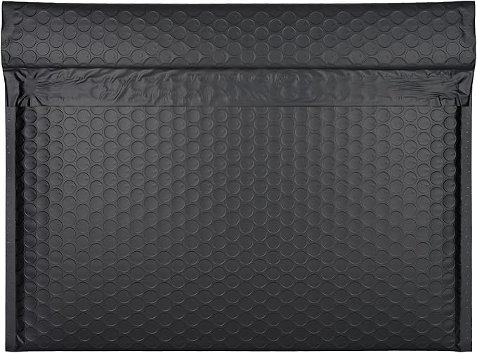 Black Side-Loading Bubble Mailers 13 x 10 Inches,Self-Seal Padded Mailing Envelopes, Pack of 27