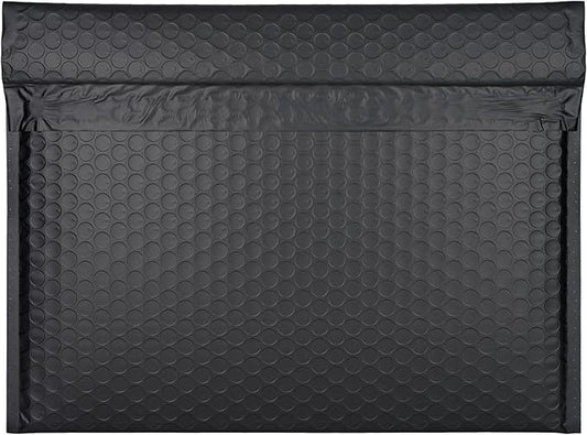 Black Side-Loading Bubble Mailers 13 x 10 Inches,Self-Seal Padded Mailing Envelopes, Pack of 27