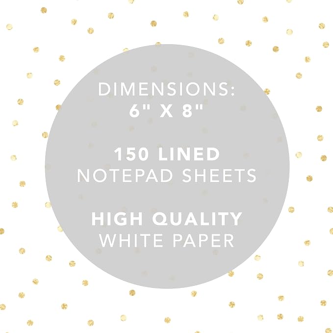 Graphique Large Notepad, Future is Female – 6" x 8", Cute Notepad with 150 Tear-Off Sheets, Features the Quote “You Go Girl” on Every Page – Perfect for Note Taking, List Making, and More