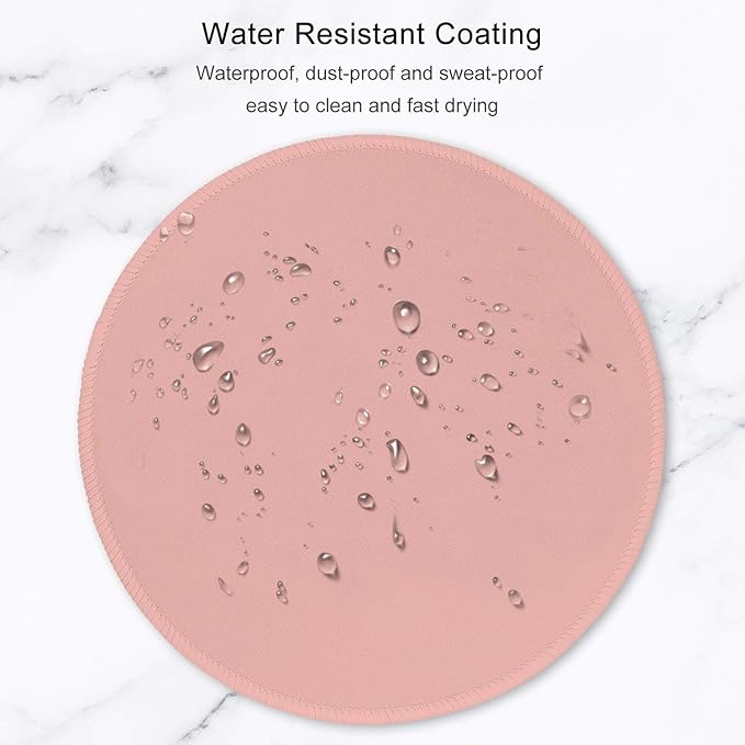 Hsurbtra Mouse Pad, Premium-Textured Small Round Mousepad 8.7 x 8.7 Inch Warm Pink, Stitched Edge Anti-Slip Waterproof Rubber Pretty Cute Computer Mat for Office Home Gaming Laptop Men Women Kids