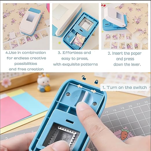1X0.8inch Rectangular Postage Stamp Puncher,Rectangle Lever Action Stamp Punch,Stamp Punch for Paper Crafting Scrapbooking, DIY Card Making Arts Crafts Supplies