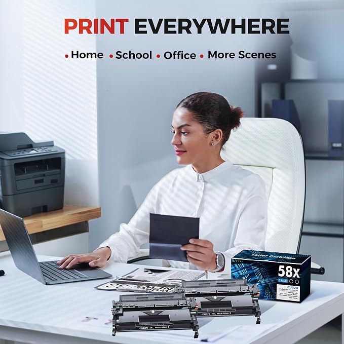 58X CF258X Toner Cartridge Black Replacement for HP 58X CF258X 58A CF258A | 58X for HP LaserJet MFP M428fdw M428fdn M428dw M404 M428 Pro M404n M404dn M404dw Printer 2 Pack (with Chip)