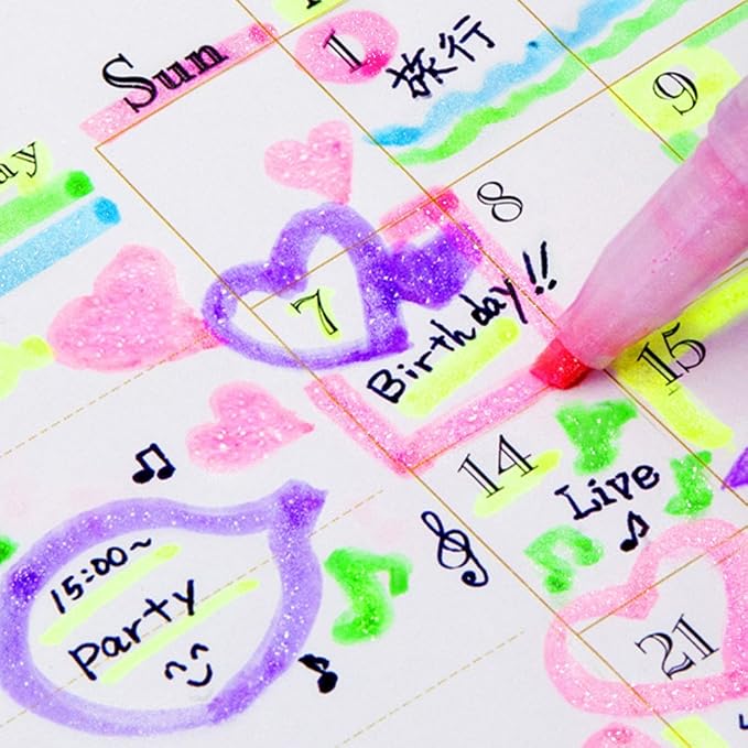Zebra Glitter Highlighter, Kirarich, 5 Color Set (4901681512102)