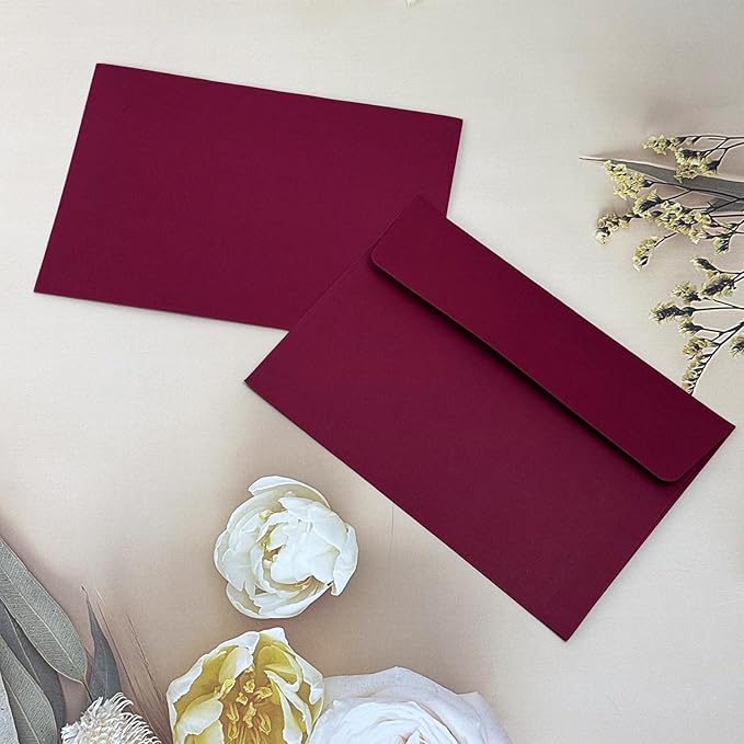 4x6 Envelopes For Invitation,A4 Envelope white,50 pack 4x6 card Envelopes Self Seal,for weddings, greeting cards,baby shower,photos,birthday (50, Red, A4)