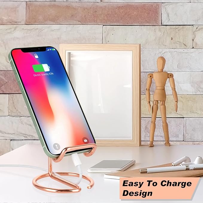 ROPOSY Cell Phone Stand for Desk, Rose Gold Cell Phone Stand Holder
