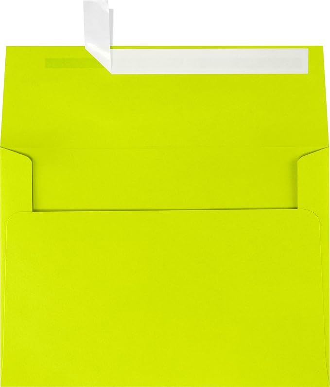 LUXPaper A7 Invitation Envelopes | Peel & Press | 5 1/4" x 7 1/4" | Wasabi Green | 80lb. Text | 50 Qty