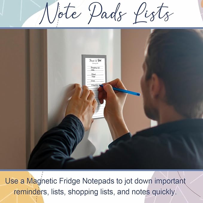 Utron 2 Pack Magnetic Notepads for Refrigerator, 100 Pages/BookGrocery List Magnet Pad for Fridge, Design Magnetic Grocery List Pad for Fridge, Grocery List Notepad, to-Do Memos, List(8 x 20.3cm)