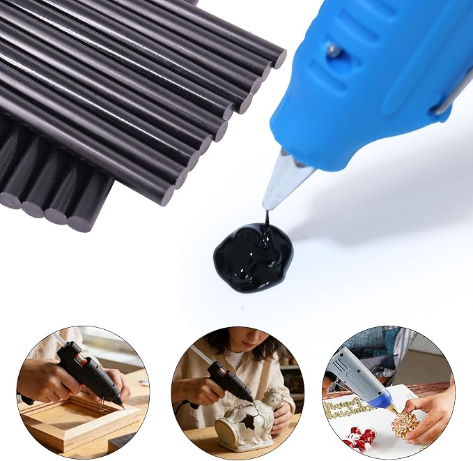 40 Pcs Dent Repair Glue Stick,Black Craft Glue Gun Sticks, 0.43” Dia x 7.87”Long Hot Melt Glue Sticks for Car Dent Repair Handmade DIY Art Craft Home Office Project Craftwork Fix & Repairs