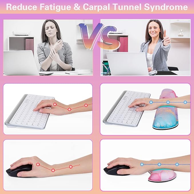 Canjoy Desk Mat with Keyboard and Mouse, Desk Pad with Wrist Rest Support | 4-in-1 Big Large Mouse Pad(35.4×15.7in) + Keyboard Wrist Rest + Coaster, Extended Keyboard Mat Computer Desk Pad Memory Foam