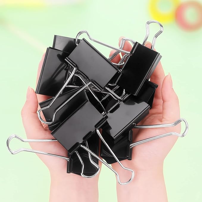ZZTX 12 Pack Large Binder Clips 2.0 Inches Black | Paper Clamps Clips, Durable steel, Rust-resistant, Strong spring