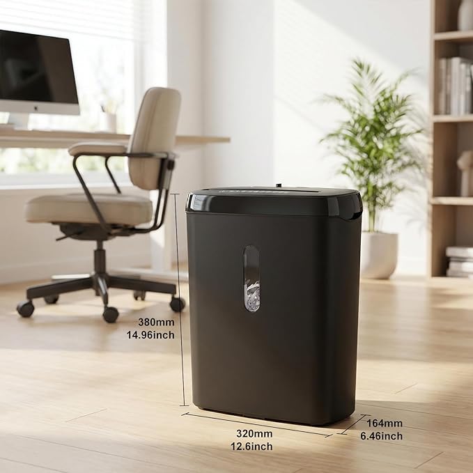 Paper Shredder for Home，10-Sheet Strip Cut,12 L Basket,P-2 Security Level,Shred CD & Credit Card Shredders for Home Use