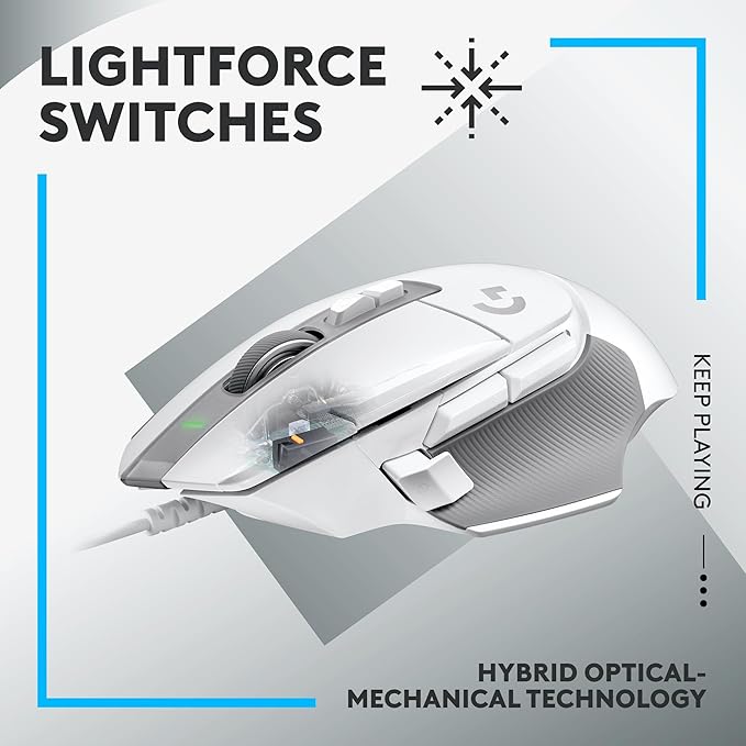 Logitech G502 X Wired Gaming Mouse + 10th Anniversary Mousepad Bundle - White