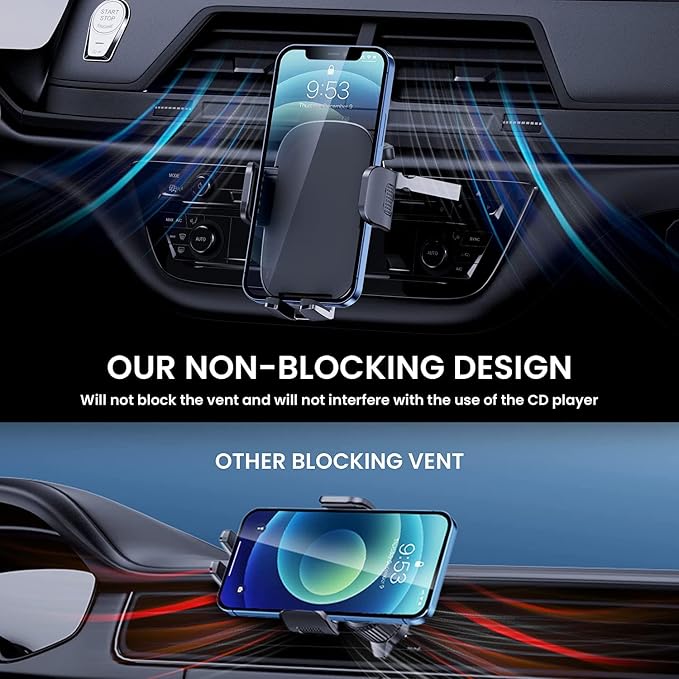 Phone Mount for Car Phone Holder Mount Upgraded Metal CD Slot Phone Holder Car Cell Phone Holder Thick Cases Friendly iPhone Holder for Car Mount for CD Player Fit for All iPhone Smartphone