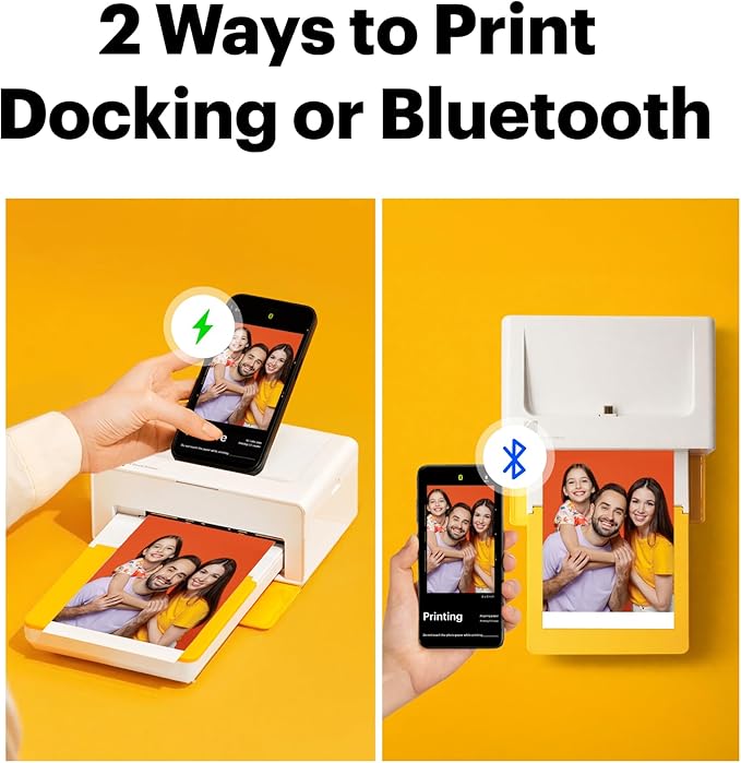 KODAK Dock Plus 4x6'' Photo Printer, 50 Sheets, Docking & Bluetooth Smartphone Printer for iPhone & Android, Instant Color Prints, 4PASS Dye Sublimation