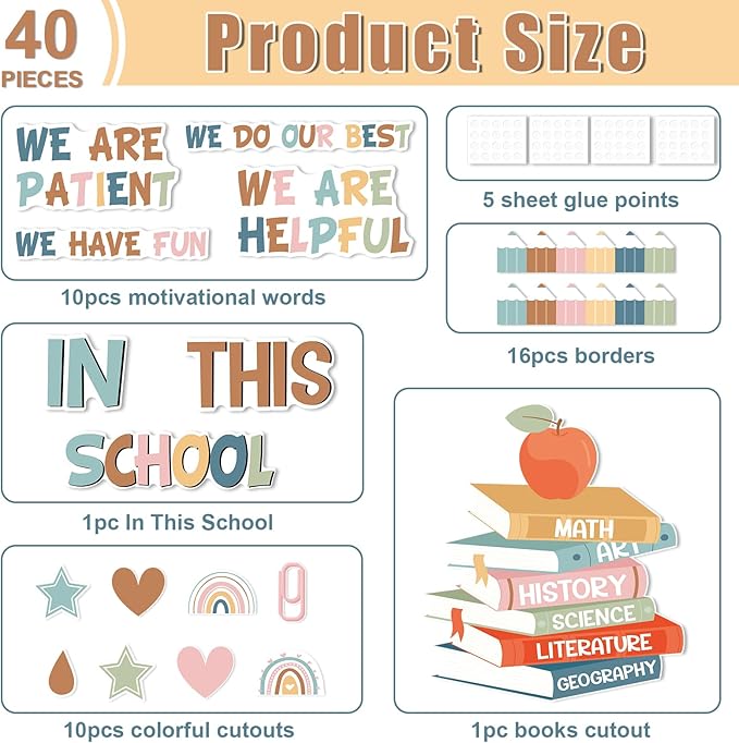 Boho Motivational Bulletin Board Classroom Decoration Set Boho Affirmation Station Bulletin Board in This School Classroom Cutouts for Back to School Elementary Inspirational Wall Door Supplie