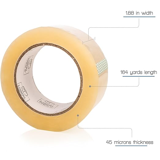 Clear Packing Tape, 36 Rolls Heavy Duty Packaging Tape for Shipping Packaging Moving Sealing, Thicker Clear Packing Tape, 1.88 inches Wide, 164 Yards Per Roll, 5904 Total Yards