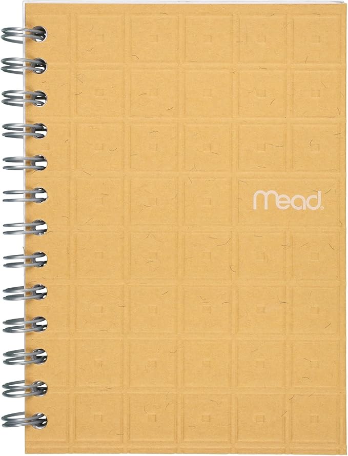 Mead Spiral Notebook, College Ruled Paper, 80 Sheets, 7" x 5", Recycled, Assorted Colors, Color Selected For You, 1 Count (45186)