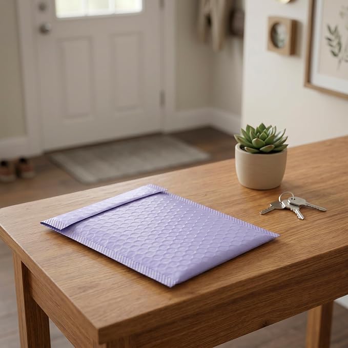 100 PCS 5 x 6 Inch Purple Poly Bubble Mailers, Waterproof Padded Self Seal Adhesive Shipping Envelopes for Small Business Packing Supplies