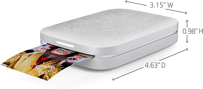 HP Sprocket 2x3 Instant Smartphone Photo Printer 75 Sheets Bundle - Bluetooth Portable Color Wireless Mobile Printer (Luna Pearl) Zink Sticky-Back Photos