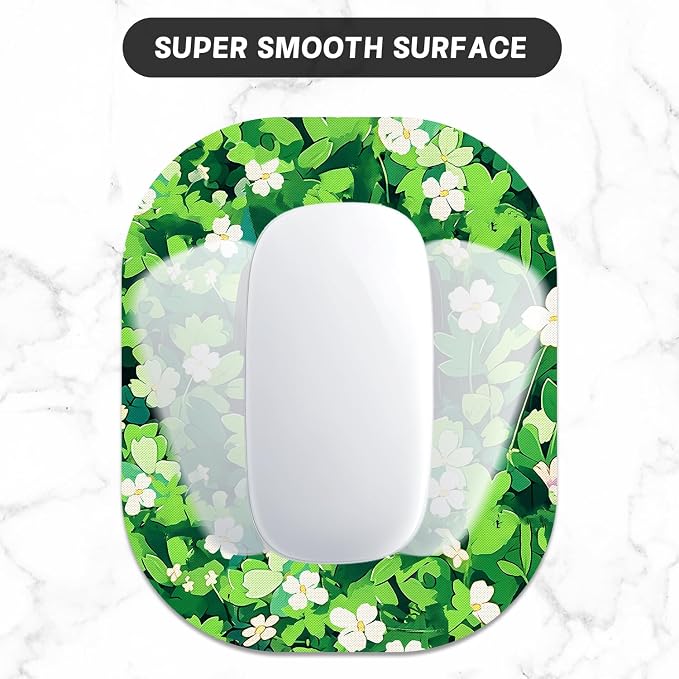 Small Mouse Pad, 6 x 7 Inch, Oval Mini Mouse Pad with Non-Slip Rubber Base for Laptop Wireless Mouse Keyboard Tray Mousepad, Flower Cat