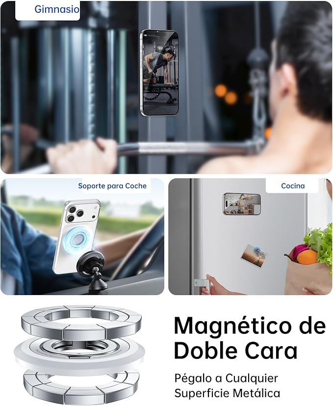 SYNCWIRE Magnetic Phone Ring Holder, for MagSafe Phone Grip Stand Kickstand | 360° Rotation, Double-Sided Magnet, Cell Phone Grip Finger Holder, for iPhone 17 16 15 14 13 12 Pro Max, MagSafe Accessories