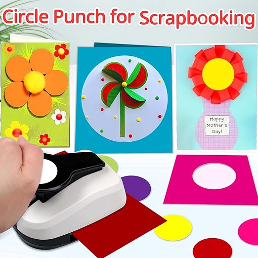 Circle Punch, Hole Puncher for Crafts, Paper Punches for Crafting, 1 inch Circle Hole Punch, Crafts Punches, Round Puncher Cutter