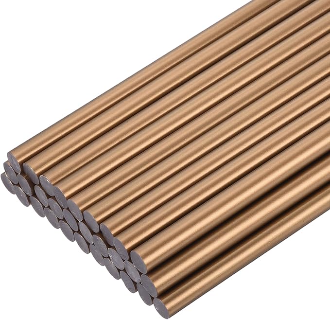 uxcell 30pcs Full Size Hot Glue Gun Sticks 8-inch x 0.43-inch High Sticky Large Hot Glue Sticks for Glue Gun, Bronze Gold
